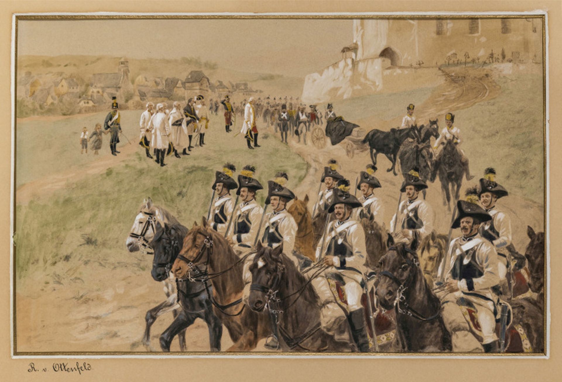 Archduke Charles conveys the body of General Marceau to the French forward posts