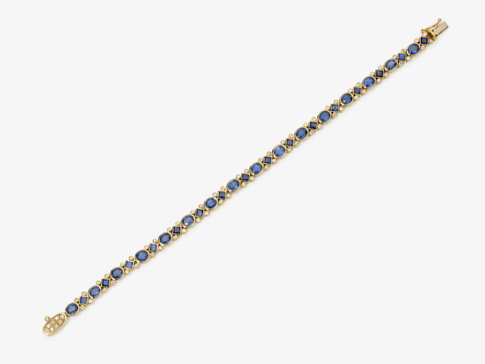 A bracelet with sapphires and brilliant-cut diamonds - Image 4 of 4