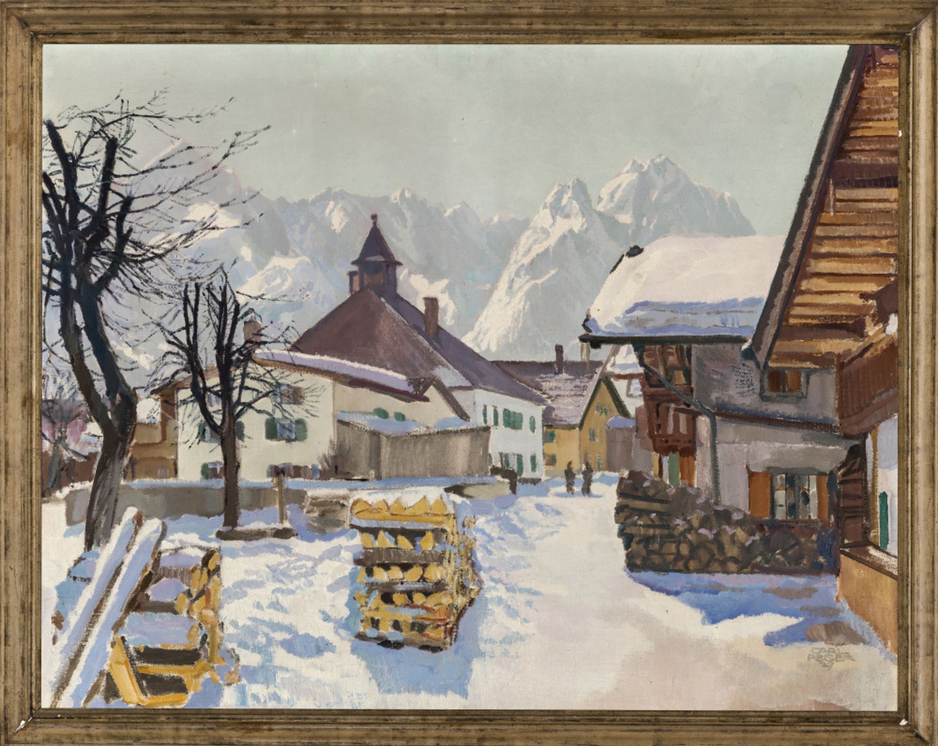 Carl Reiser  - ''Straße in Garmisch im Winter''    - Bild 3 aus 4