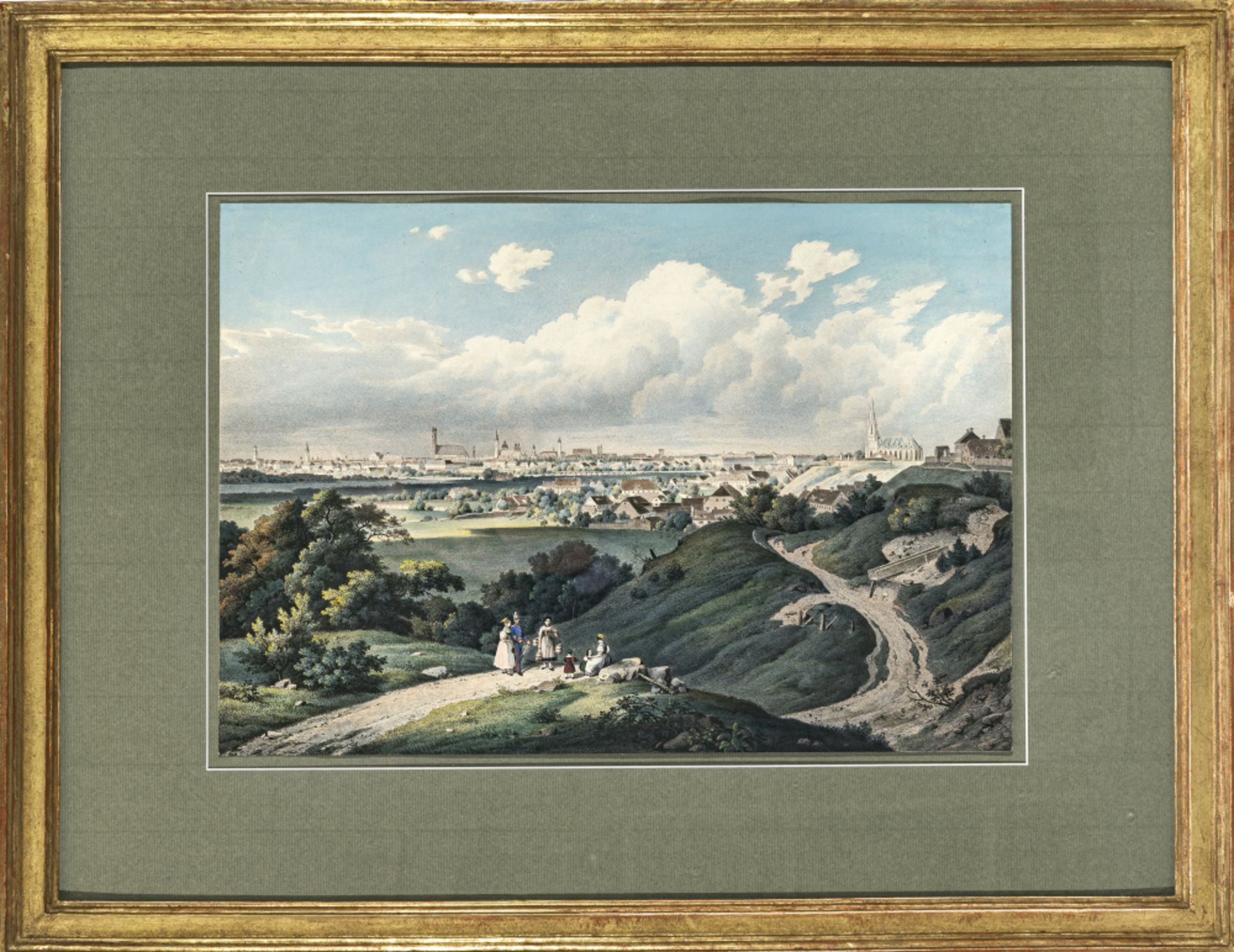 Carl Friedrich Heinzmann  - ''Ansicht von München von der Giesinger Höhe 1838''    - Bild 4 aus 4