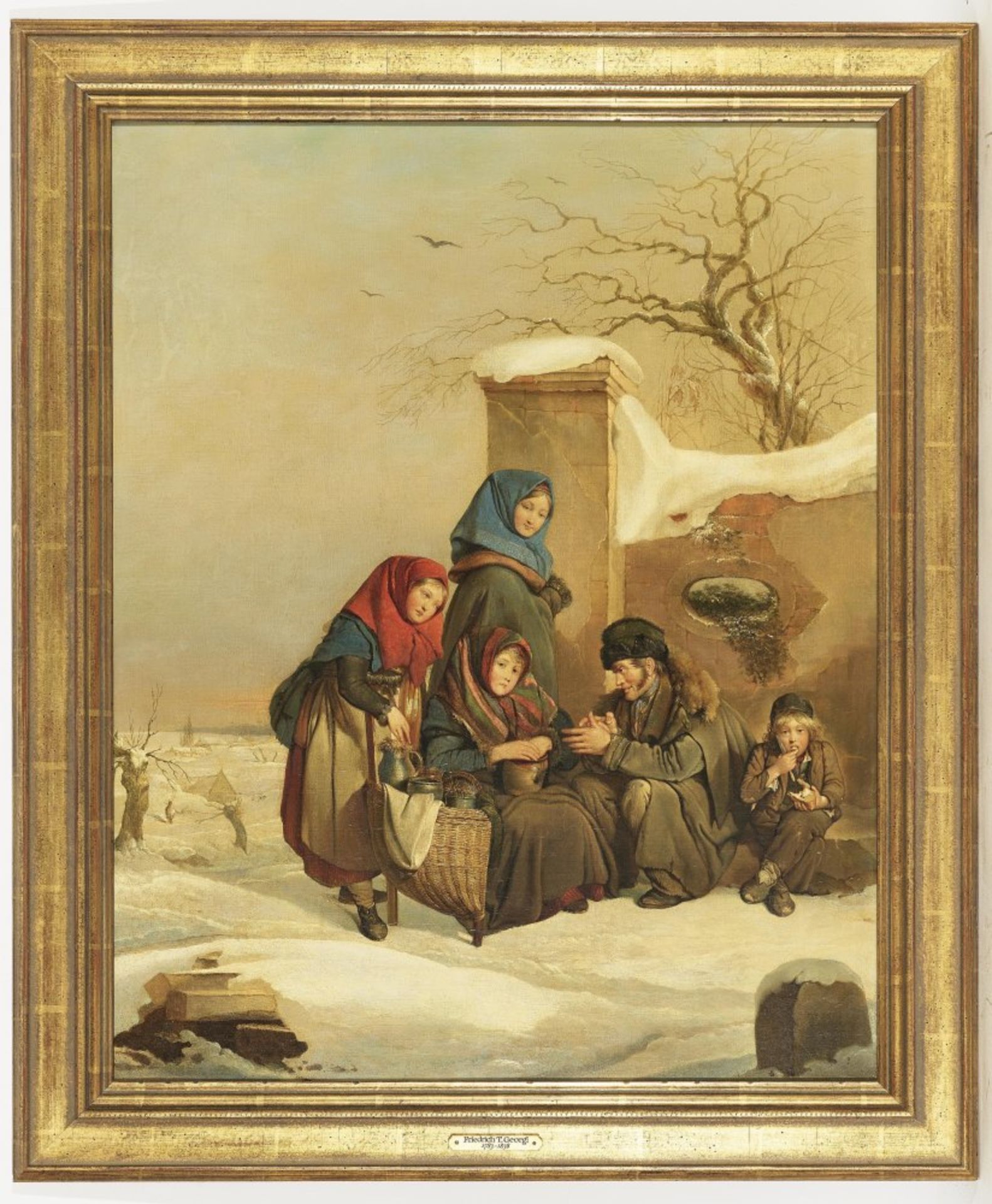 Friedrich Traugott Georgi  - Rastende Reisende in Winterlandschaft    - Bild 4 aus 4