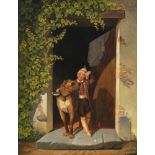 Friedrich Simon - Junge mit Dogge im Hauseingang