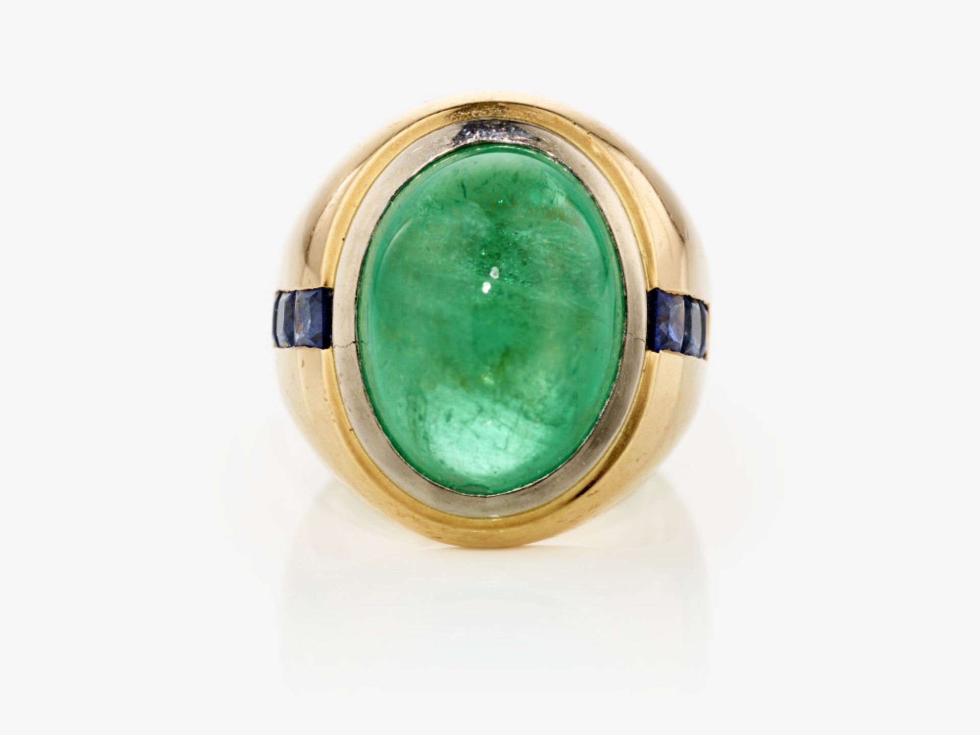 Ring mit Smaragd und Saphiren - Bild 4 aus 4