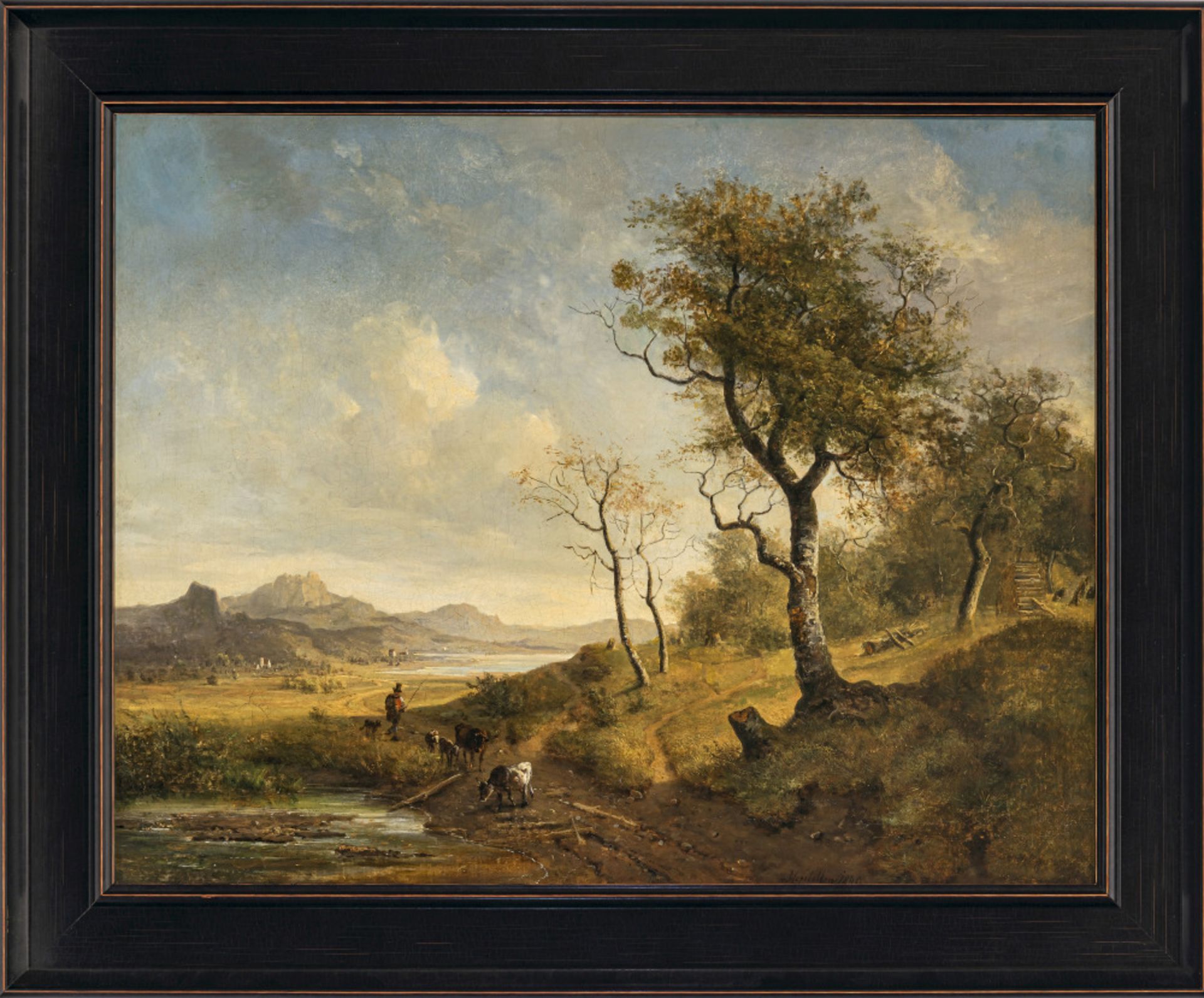 Franz Xaver von Hofstetten  - Uferlandschaft mit Hirten    - Bild 3 aus 4