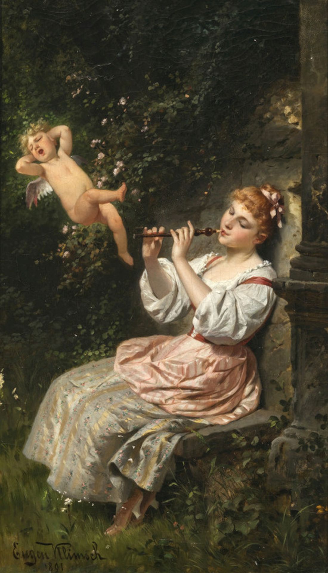 Flötenspielerin und Putto - Bild 2 aus 4