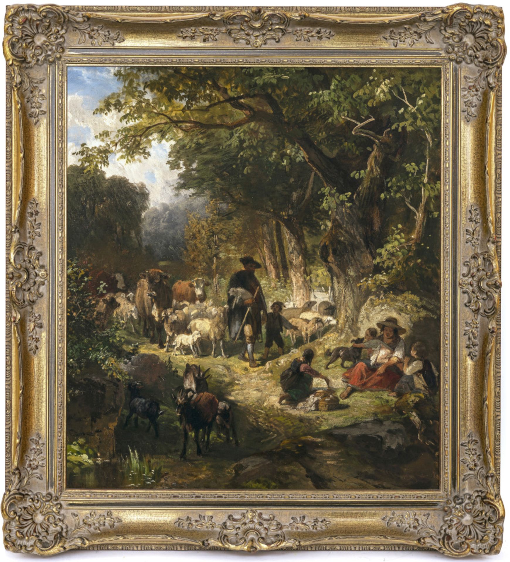 Johann Friedrich Voltz  - Waldlandschaft mit Hirten und Vieh    - Bild 3 aus 4