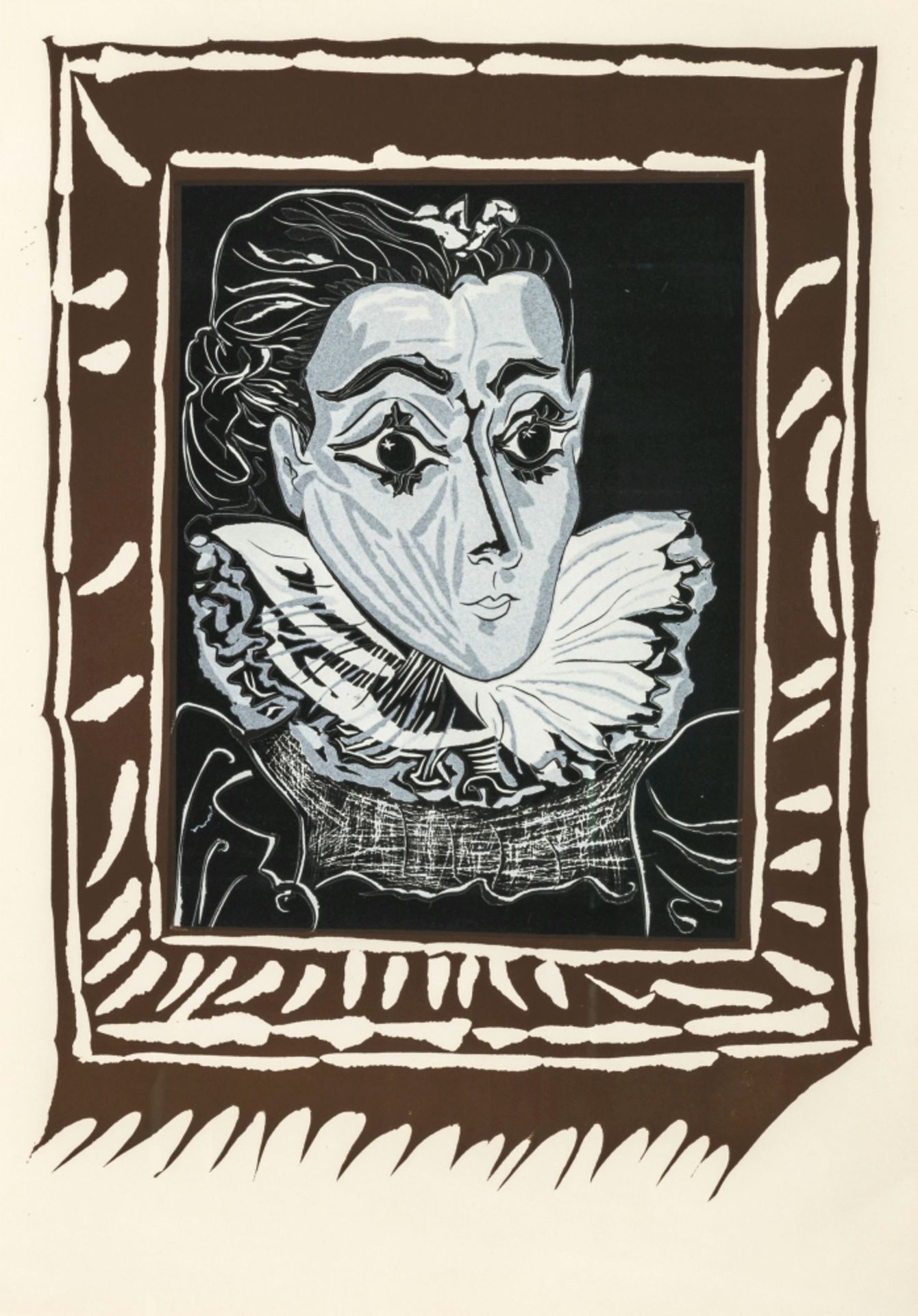 Pablo Picasso  - La Dame à la Collerette (Portrait de Jaqueline à la fraise). 1963   