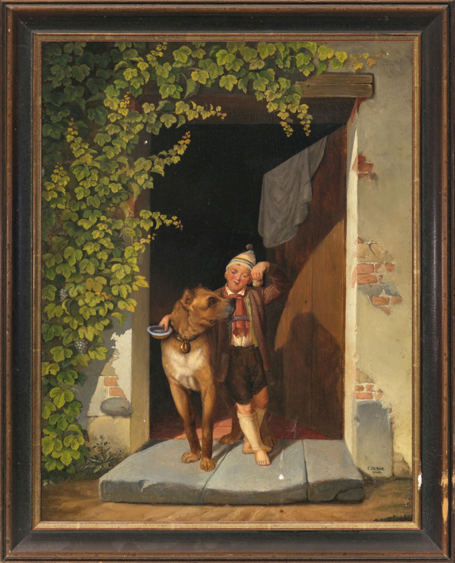 Friedrich Simon  - Junge mit Dogge im Hauseingang    - Bild 4 aus 4