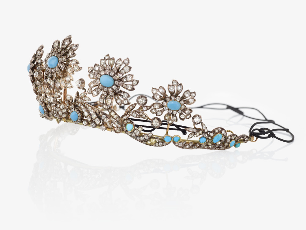 A tiara with turquoise and diamonds - Image 4 of 16