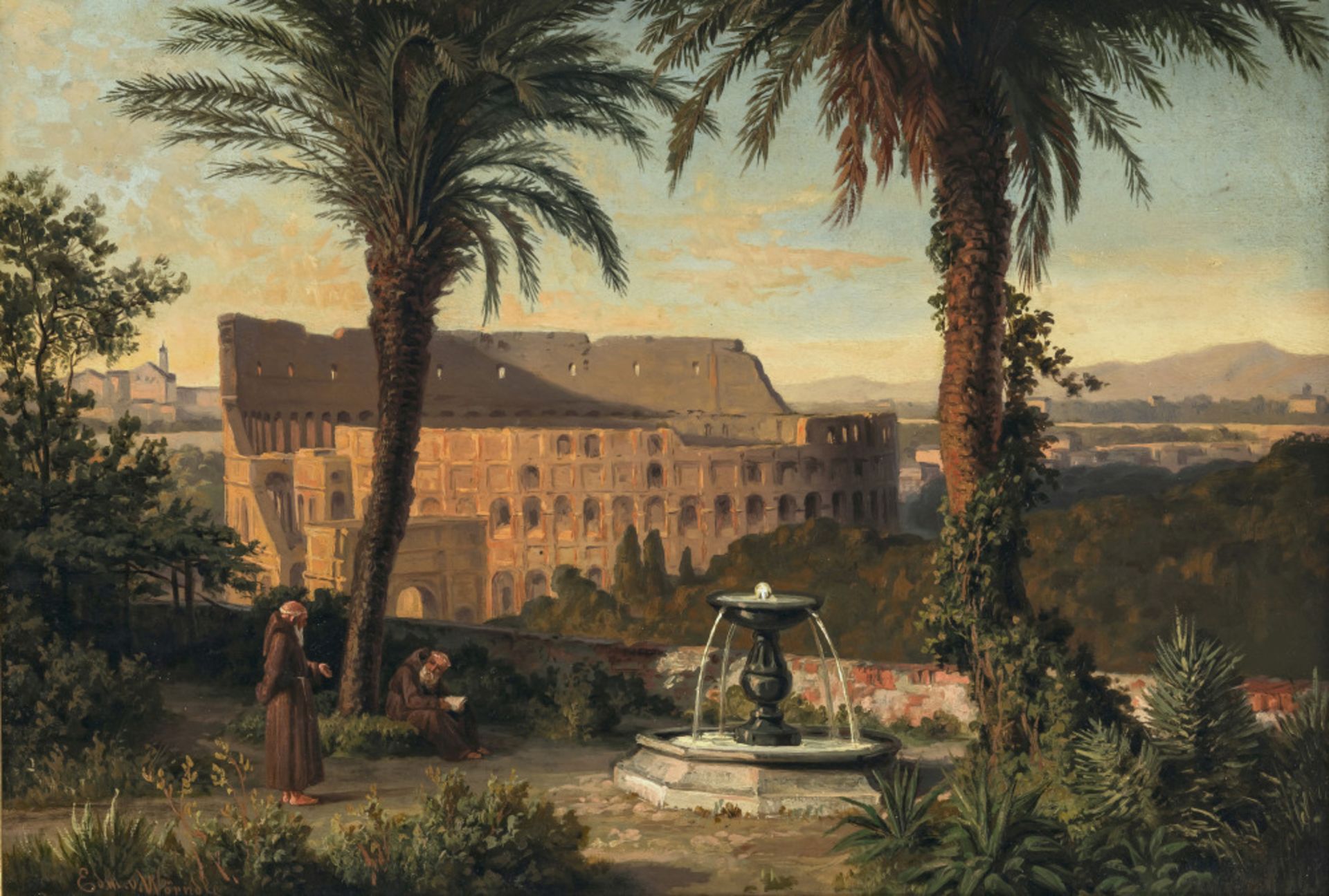 Edmund von Wörndle (W. von Adelsfried)  - Rom - Blick vom Palatin auf das Kolosseum   