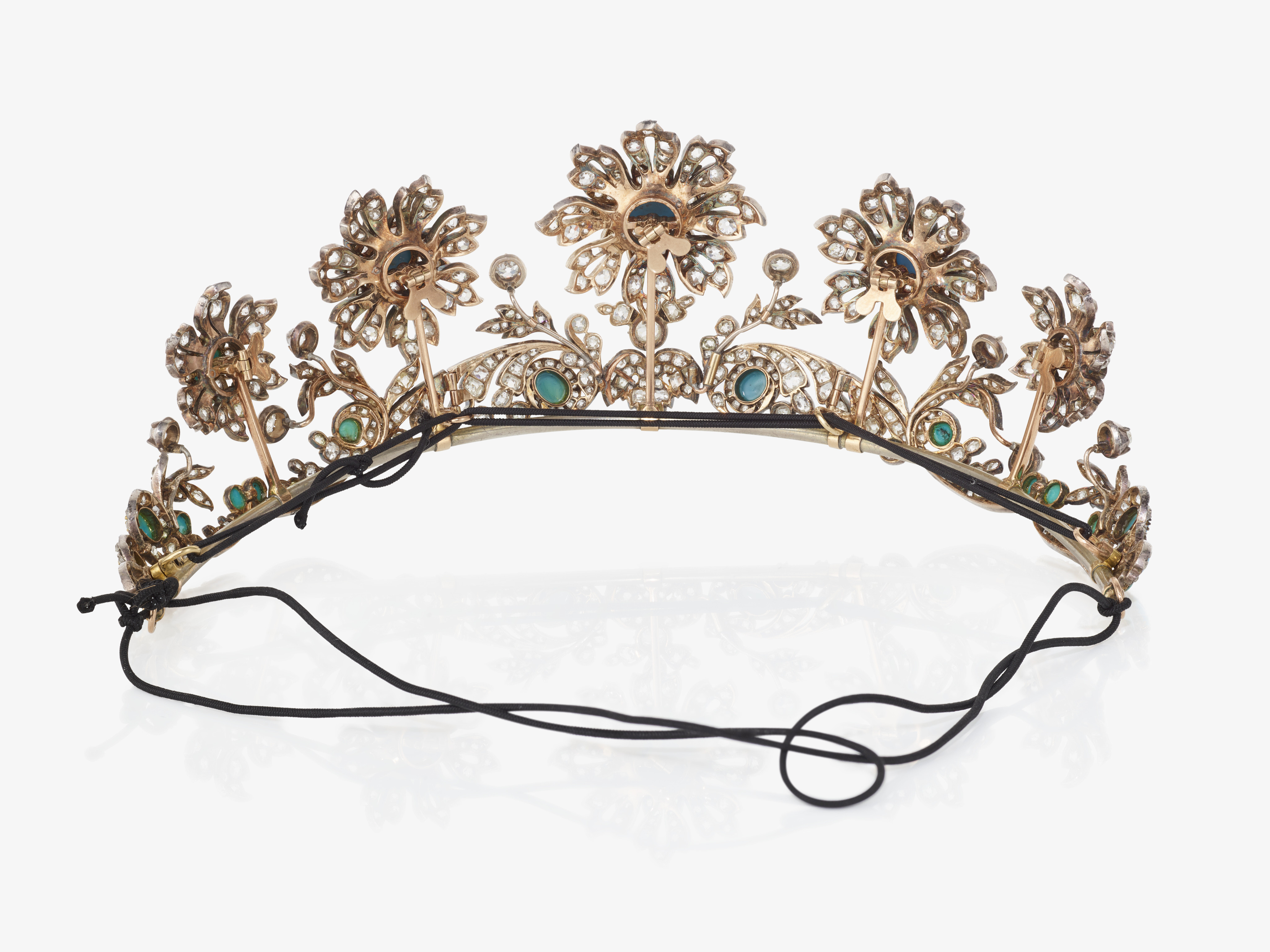 A tiara with turquoise and diamonds - Image 8 of 16