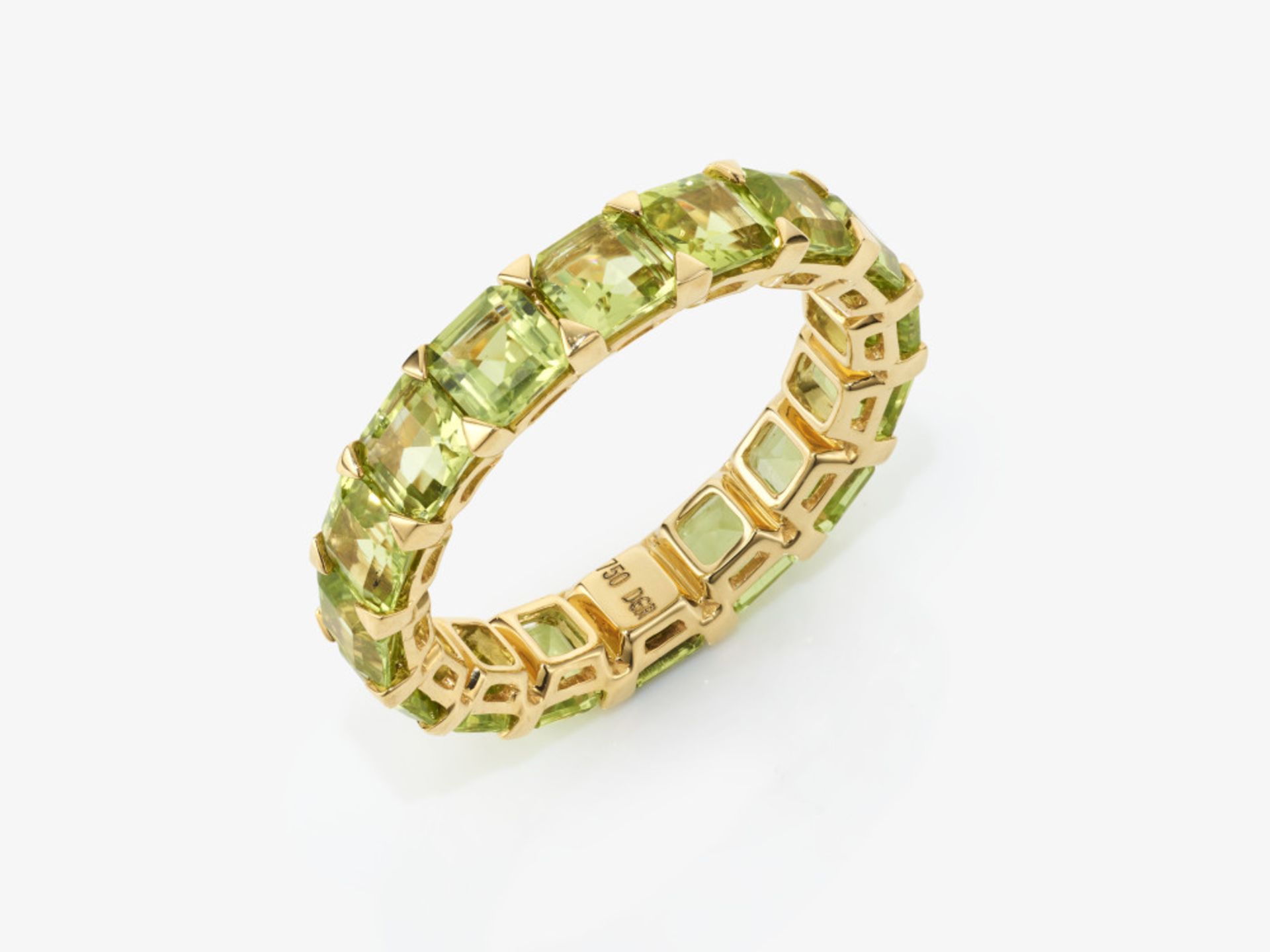 Memoryring verziert mit Peridote im Cushion Cut - Bild 2 aus 2