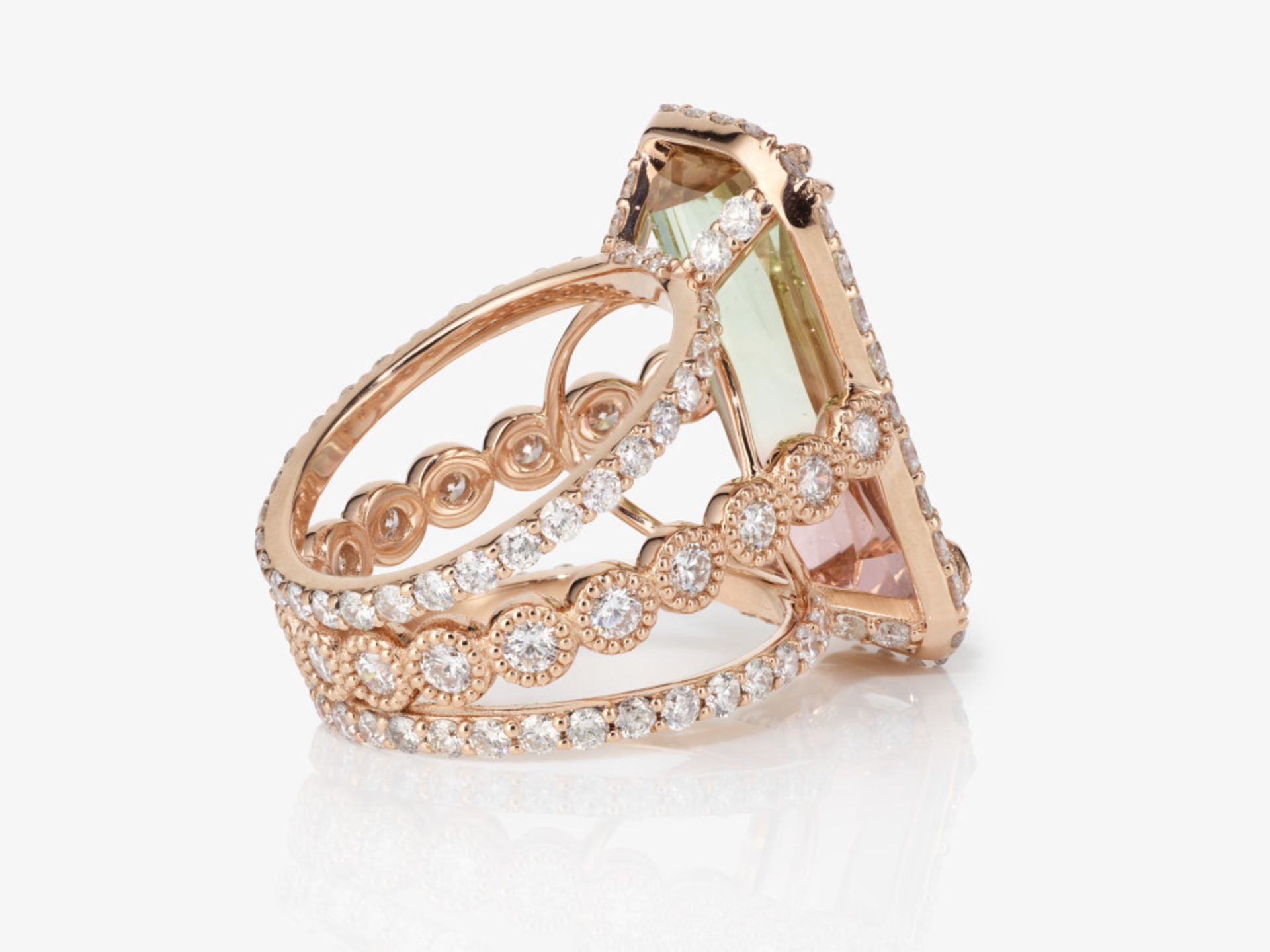 A ring with a tourmaline and brilliant-cut diamonds - Image 5 of 6