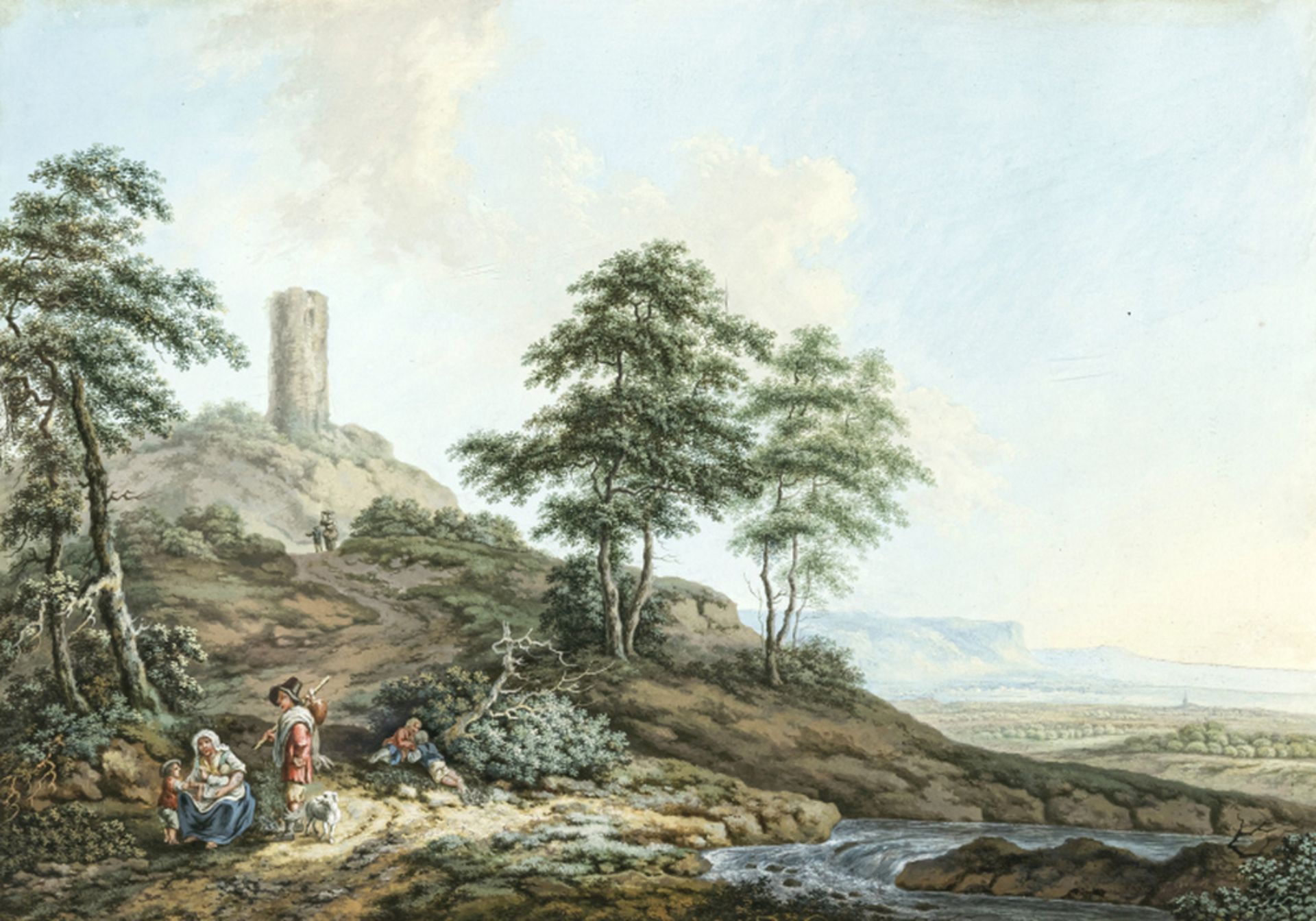 Landscape with resting peasants - Image 2 of 4