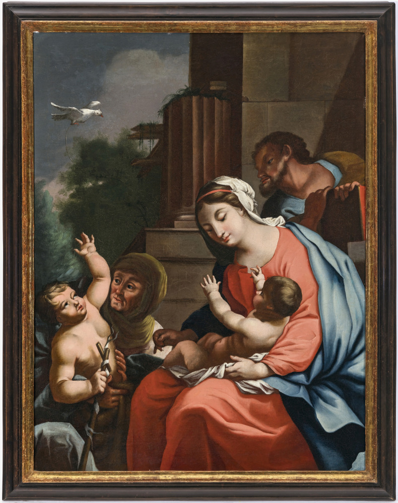 The Holy Family with Saint Anne and John the Baptist as a boy - Image 4 of 4
