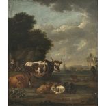 Niederlande (Nicolaes Berchem, 1621/22 Haarlem - 1683 Amsterdam, Umkreis? 17. Jh. - Tiere und Hirt