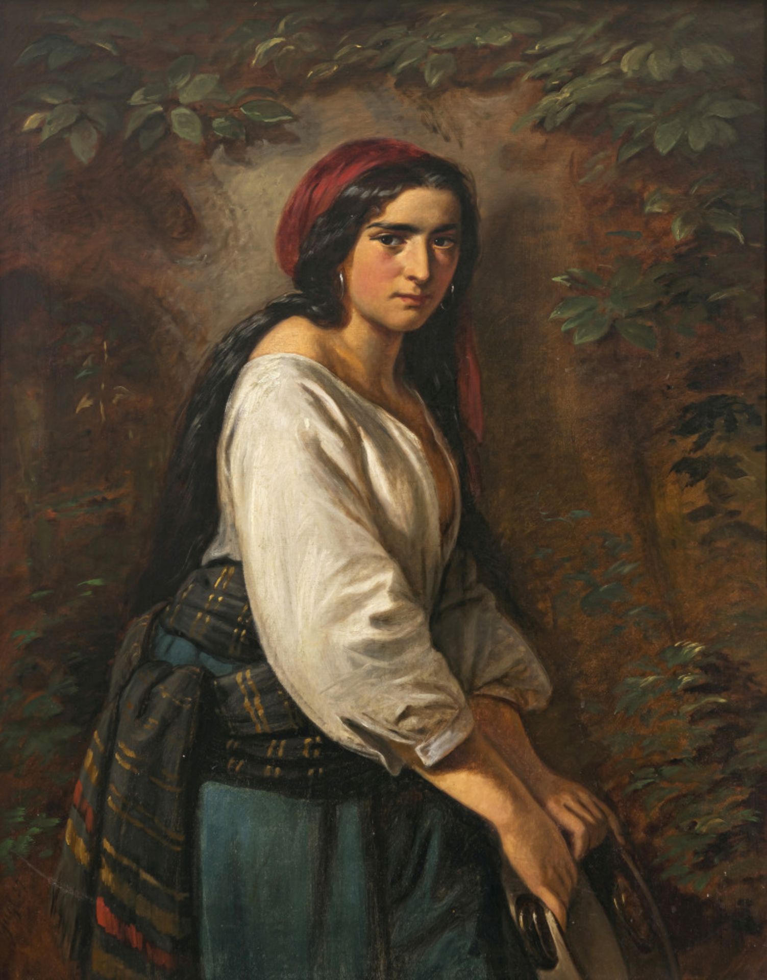 Karl Adolf Gugel  - Junge Frau mit Tamburin   