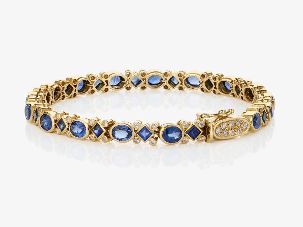 A bracelet with sapphires and brilliant-cut diamonds - Image 2 of 4