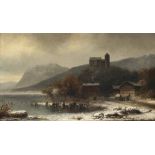 Anton Doll - Winterlicher Blick auf Schloss Matzen in Tirol