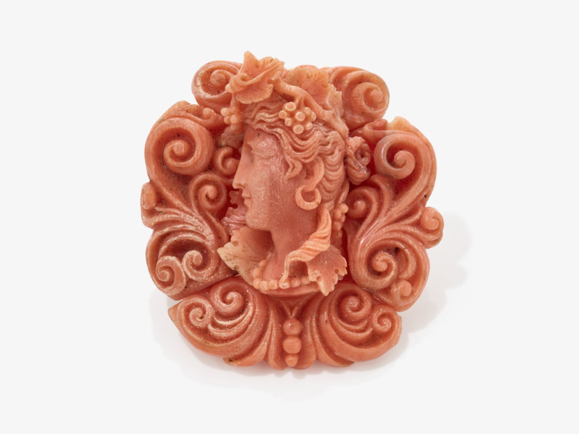 A historical coral pendant in high relief - Probably South Germany, 1850s - 1860s - Image 2 of 2