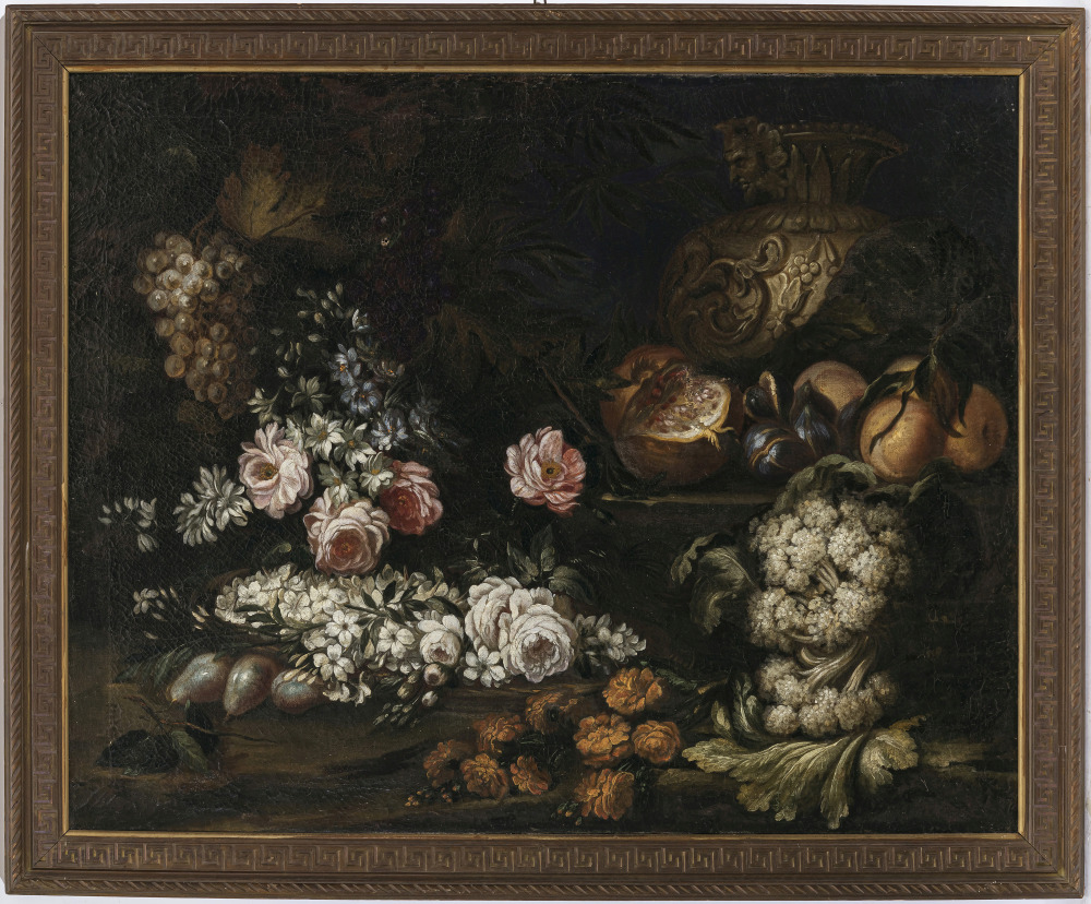 Giuseppe Vicenzino, Art des - Still life with flowers, fruit and vegetables - Image 3 of 3