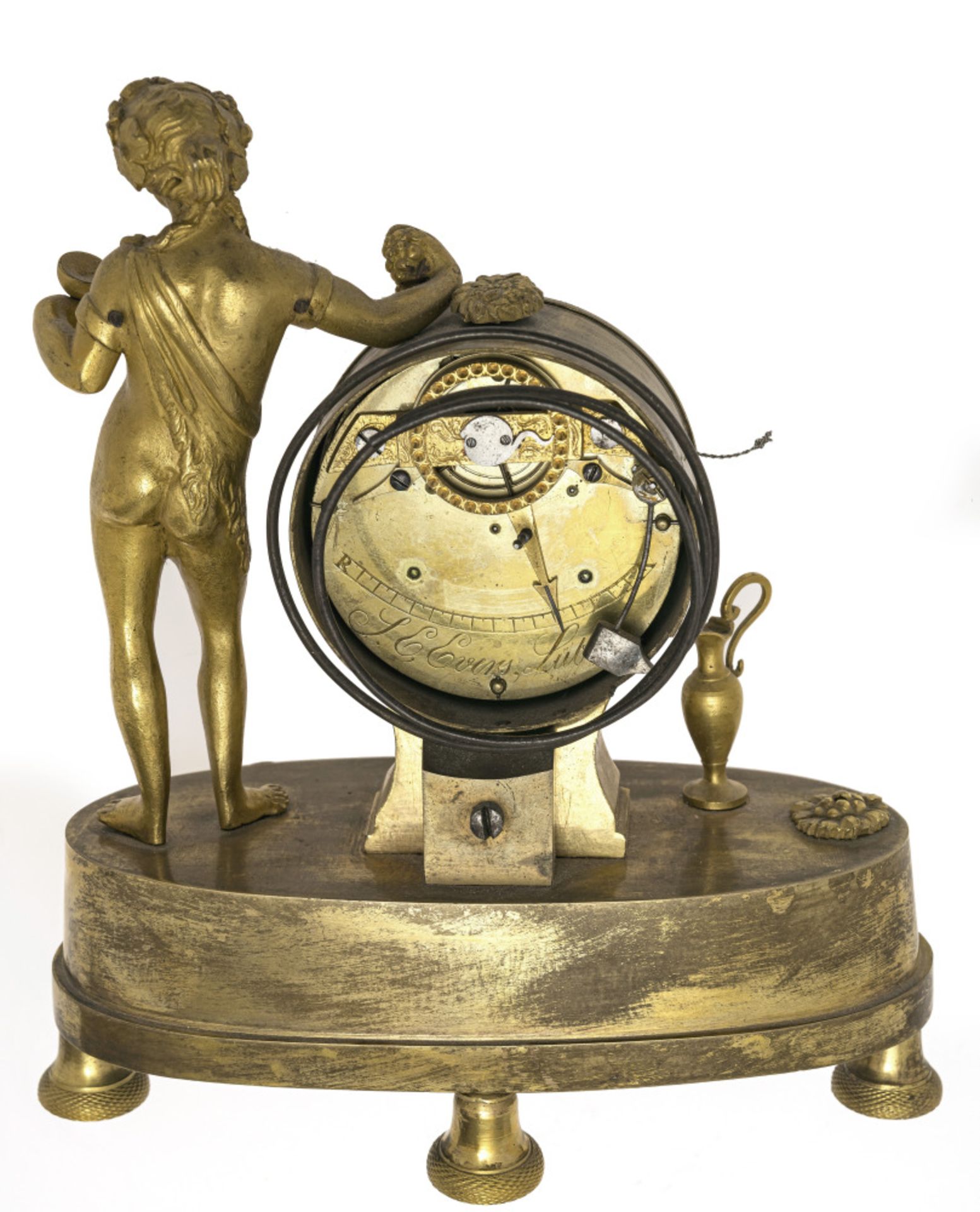 A small mantle clock - Lübeck, early 19th century, J. E. Evers - Image 2 of 2