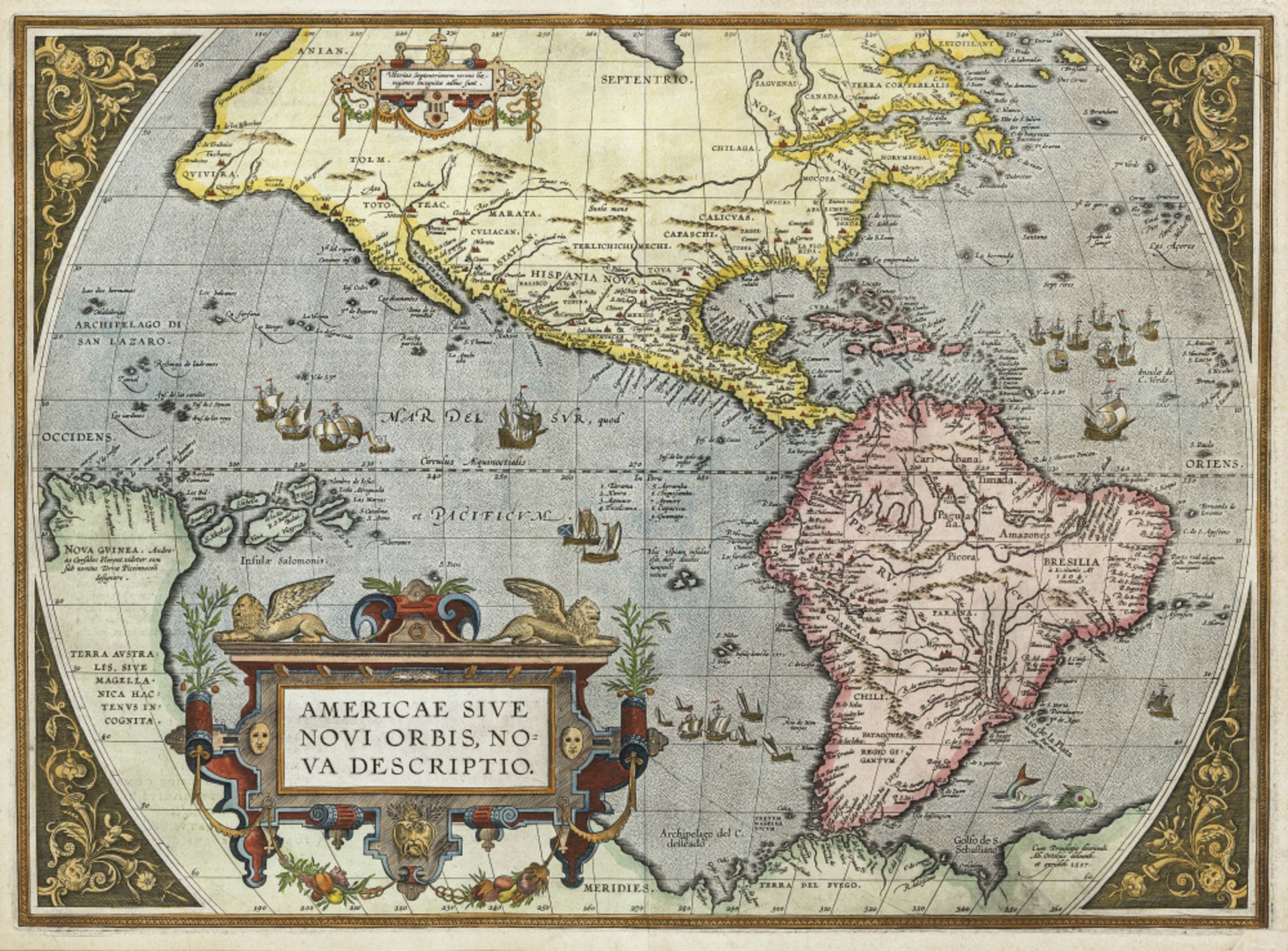 Abraham Ortelius - "Typus orbis terrarum" - "Africae tabula nova" - "Americae sive novi orbis" - "As - Image 6 of 6