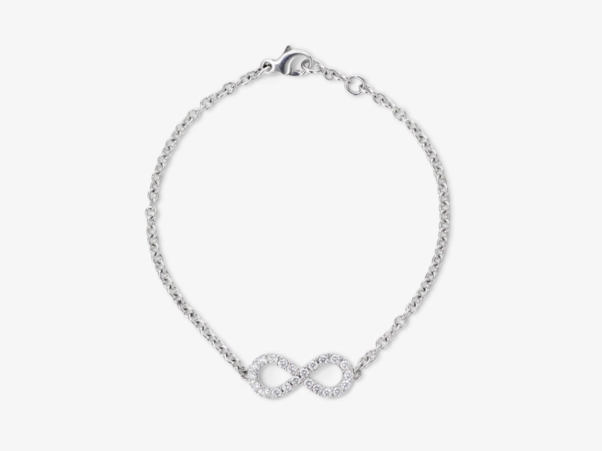 A bracelet with an infinity symbol decorated with brilliant-cut diamonds - Germany