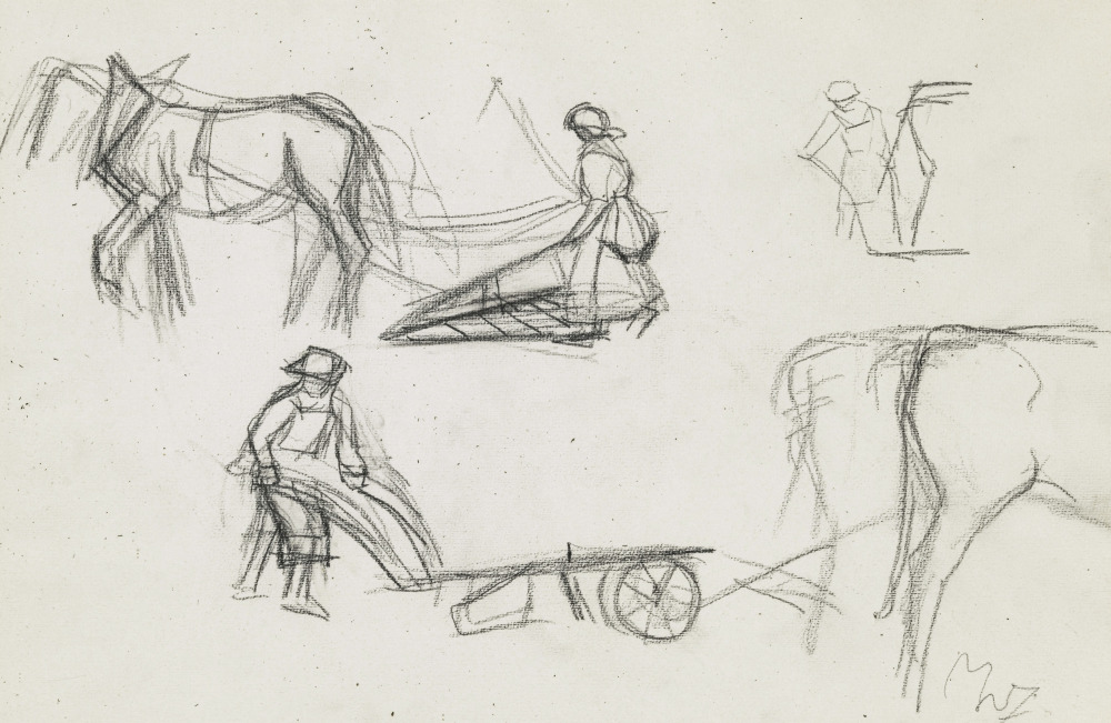 Heinrich von Zügel - Studies after ploughing peasants - Image 5 of 5