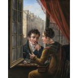 Ignatius Jozef Pieter van Regemorter - Galantes Paar am Fenster