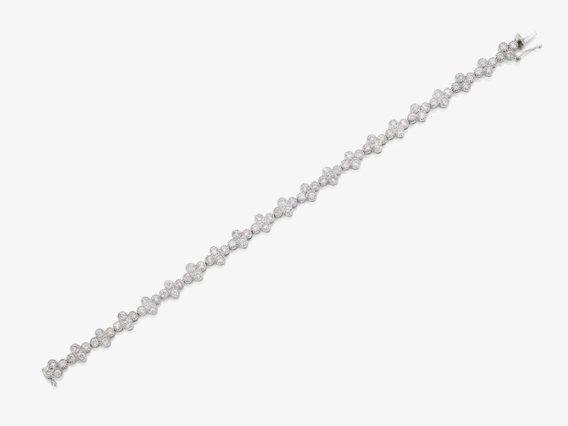 A fancy link bracelet decorated with brilliant-cut diamonds - America, 1990s - 2000s - Image 2 of 2