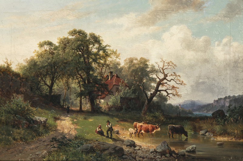 G. Küstner (Gottfried Küstner, 1800 Freudenstadt - 1864 Stuttgart, ?) 19. Jh. - Herder couple with