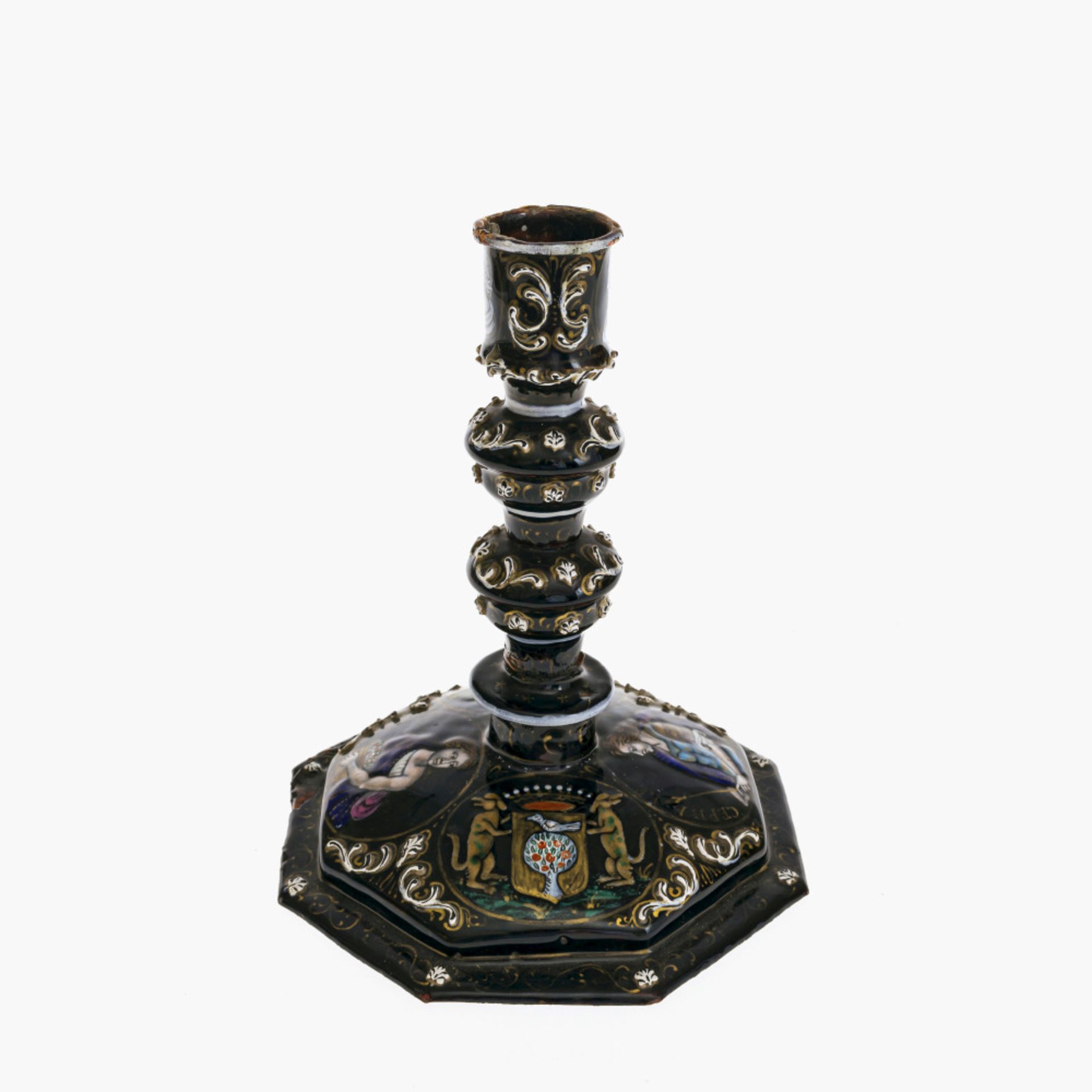 A candlestick - Limoges, Renaissance style, 19th century