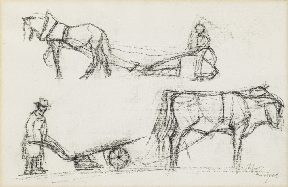 Heinrich von Zügel - Studies after ploughing peasants - Image 2 of 5