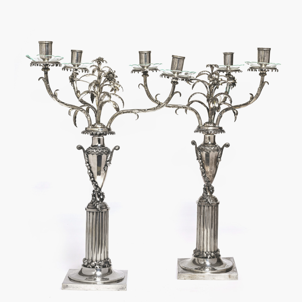 A pair of three-light girandoles - Augsburg, 1806/1807, Johann Rudolf Haller