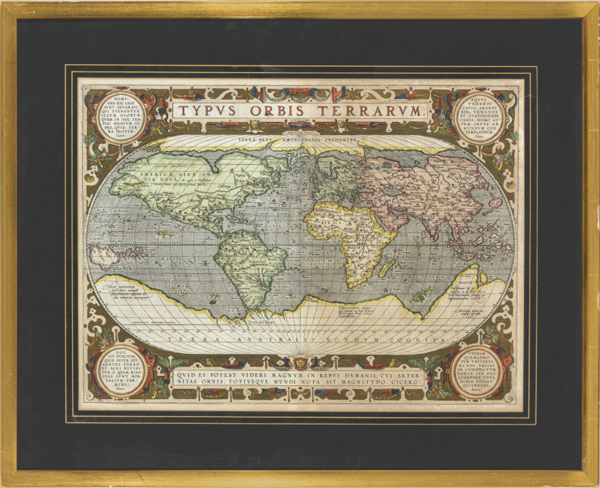 Abraham Ortelius - "Typus orbis terrarum" - "Africae tabula nova" - "Americae sive novi orbis" - "As