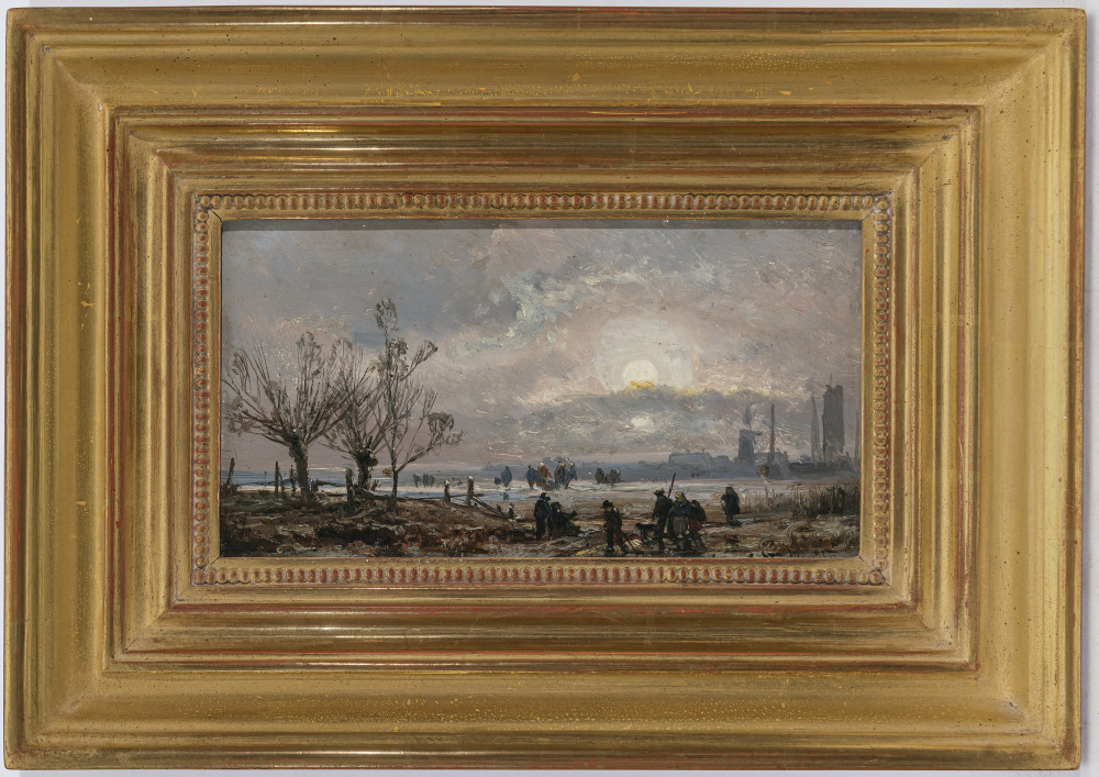 Adolf Stademann - Dutch winter landscape with figures - Image 2 of 2