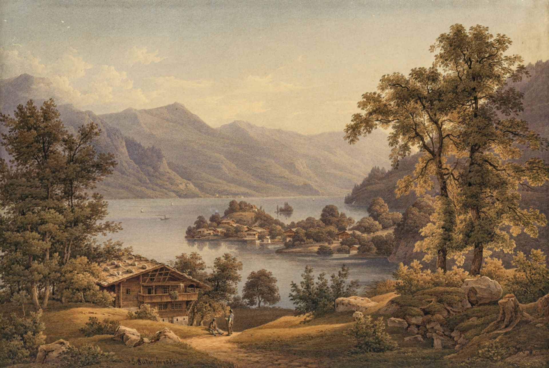 Jakob Suter - View of Iseltwald on Lake Brienz