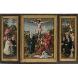 Flämisch (?) um 1520 - Triptychon mit der Kreuzigung Christi