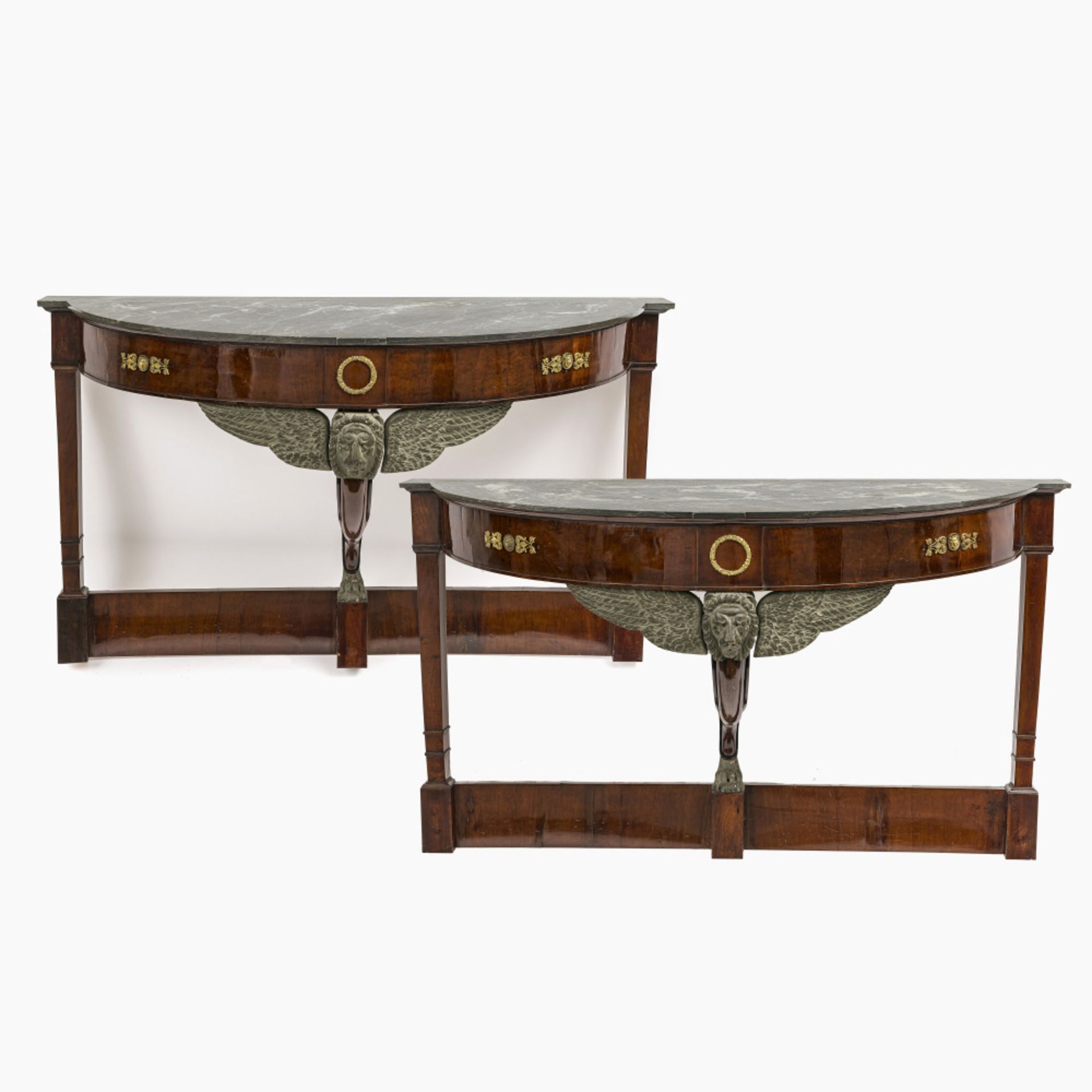 A pair of wall consoles - French Empire style, circa 1900