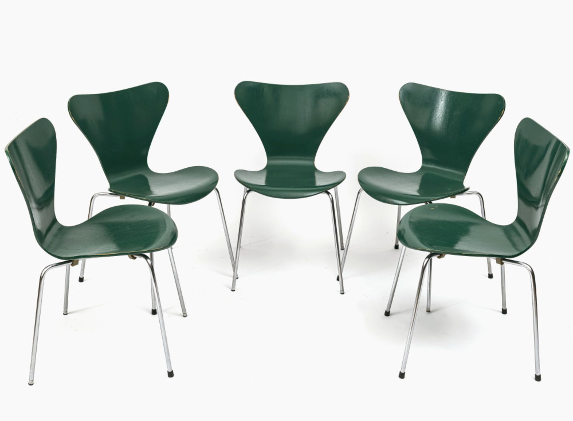 Five stacking chairs - Arne Jacobsen for Fritz Hansen. Series 7, 1973
