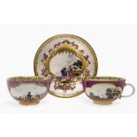 Koppchen und Tasse mit Untertasse - Meissen, um 1745