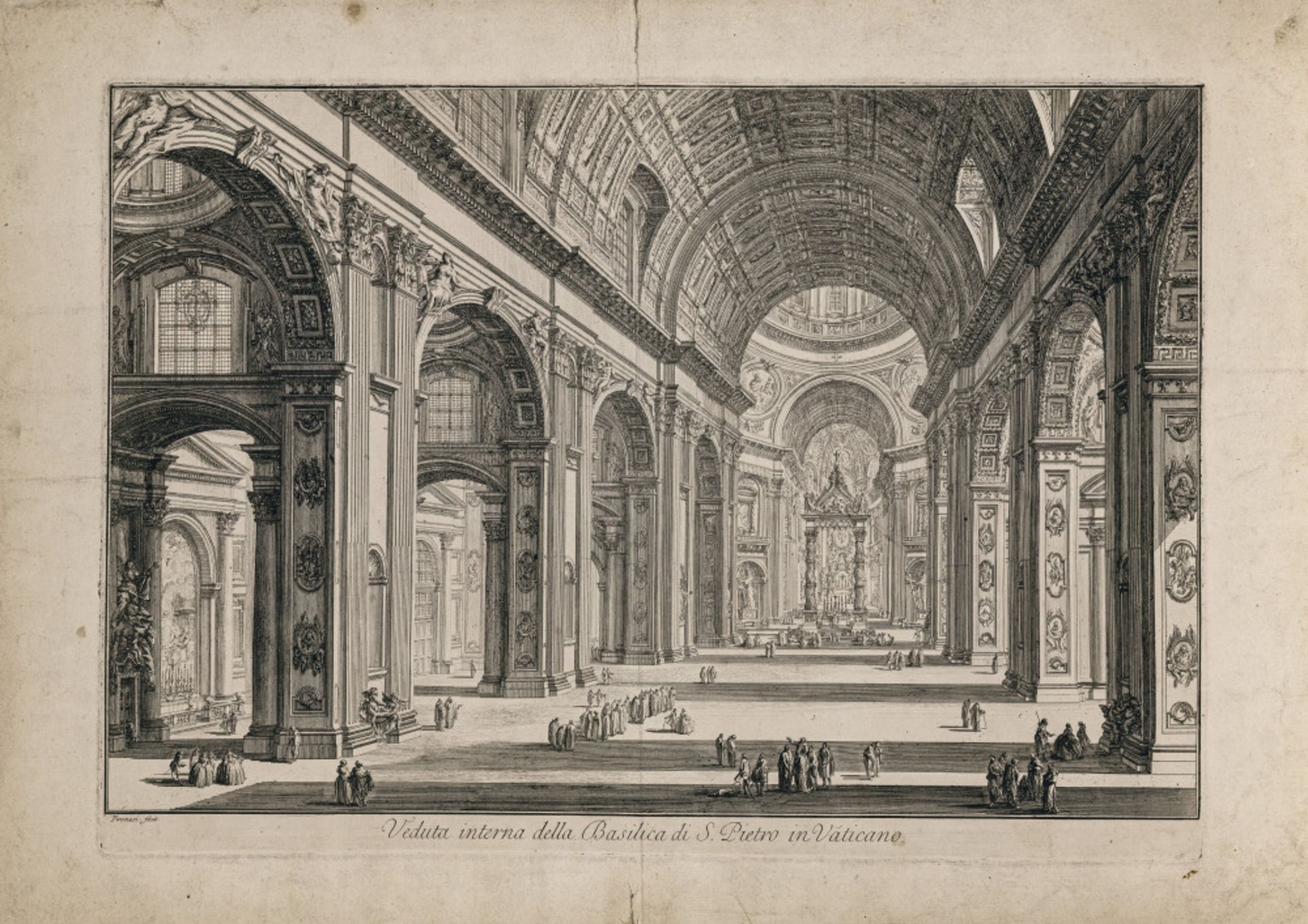 Giovanni Battista Piranesi - "Veduta interna della Basilica di S. Pietro in Vaticano" - "Veduta dell