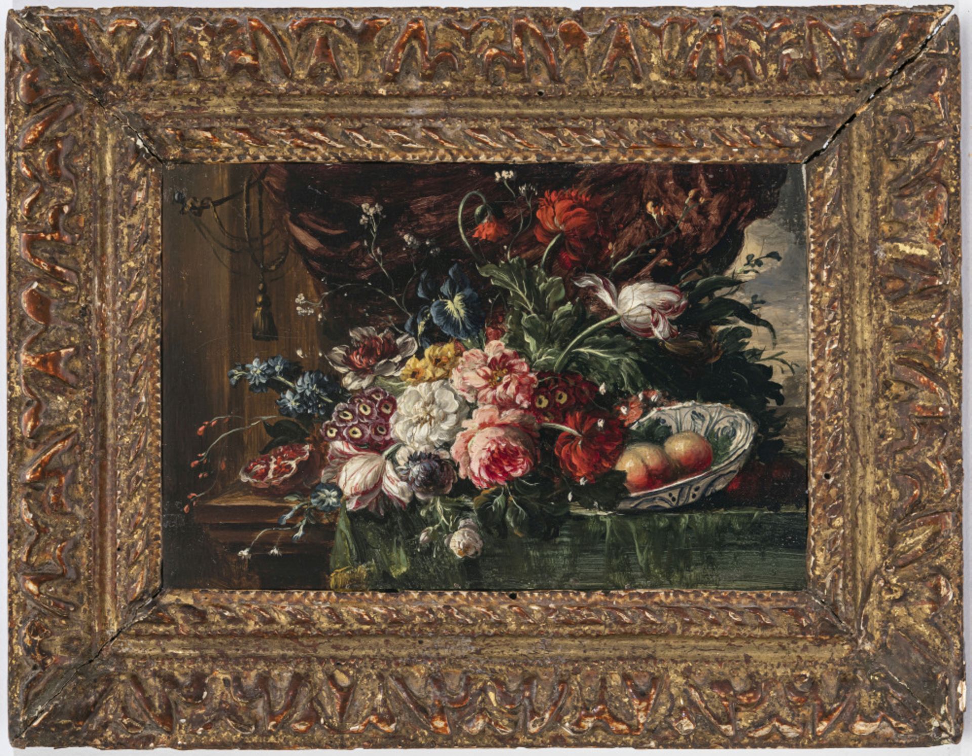 Unbekannt 19th century - Still life with flowers and fruit - Image 2 of 2