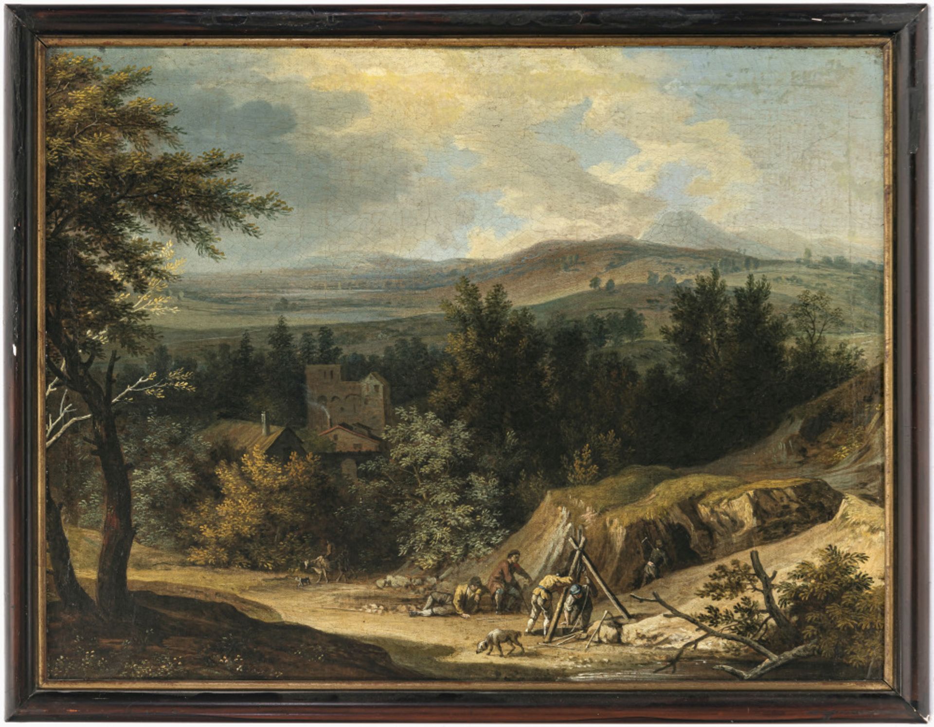 Flämisch 17. Jh. - Südliche Landschaft mit Brunnenbauern - Bild 2 aus 2
