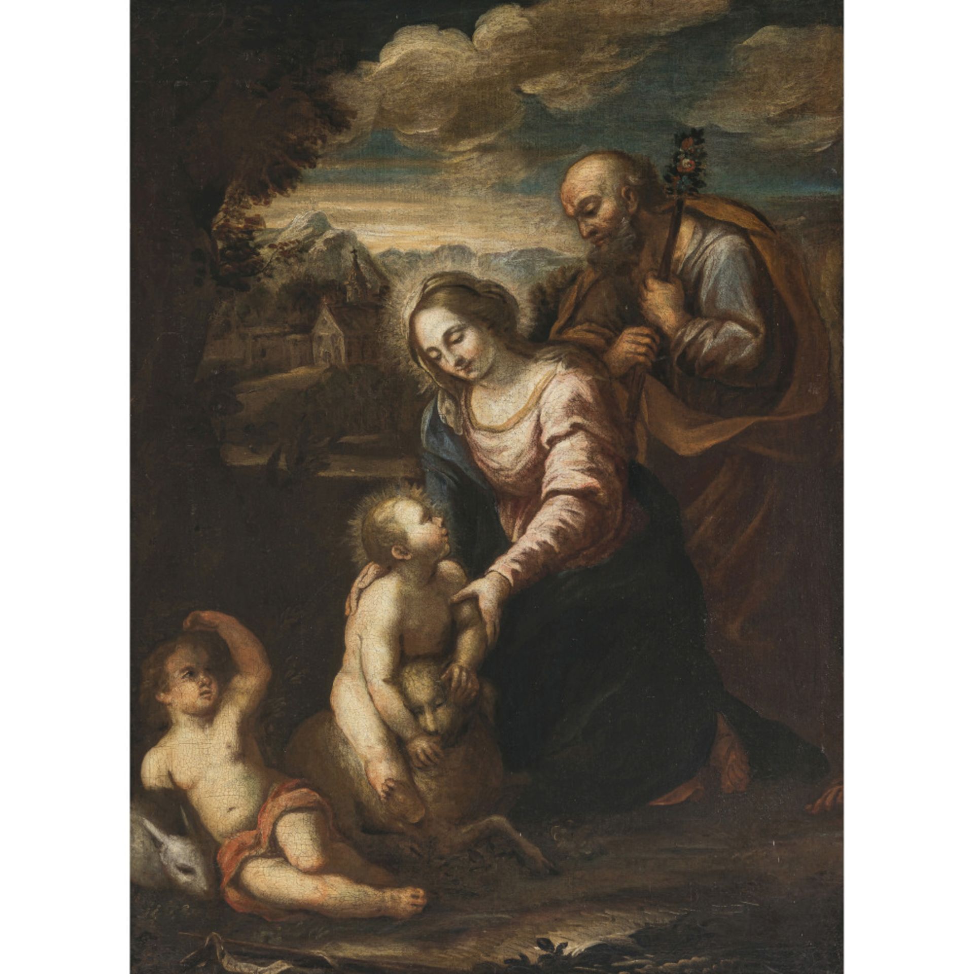 Italien 17th century - Holy Family with John the Baptist as a boy