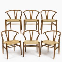 Sechs Armlehnstühle CH 24 (Wishbone chairs) - Entwurf Hans J.Wegner für Carl Hansen & Sohn, Dänemark