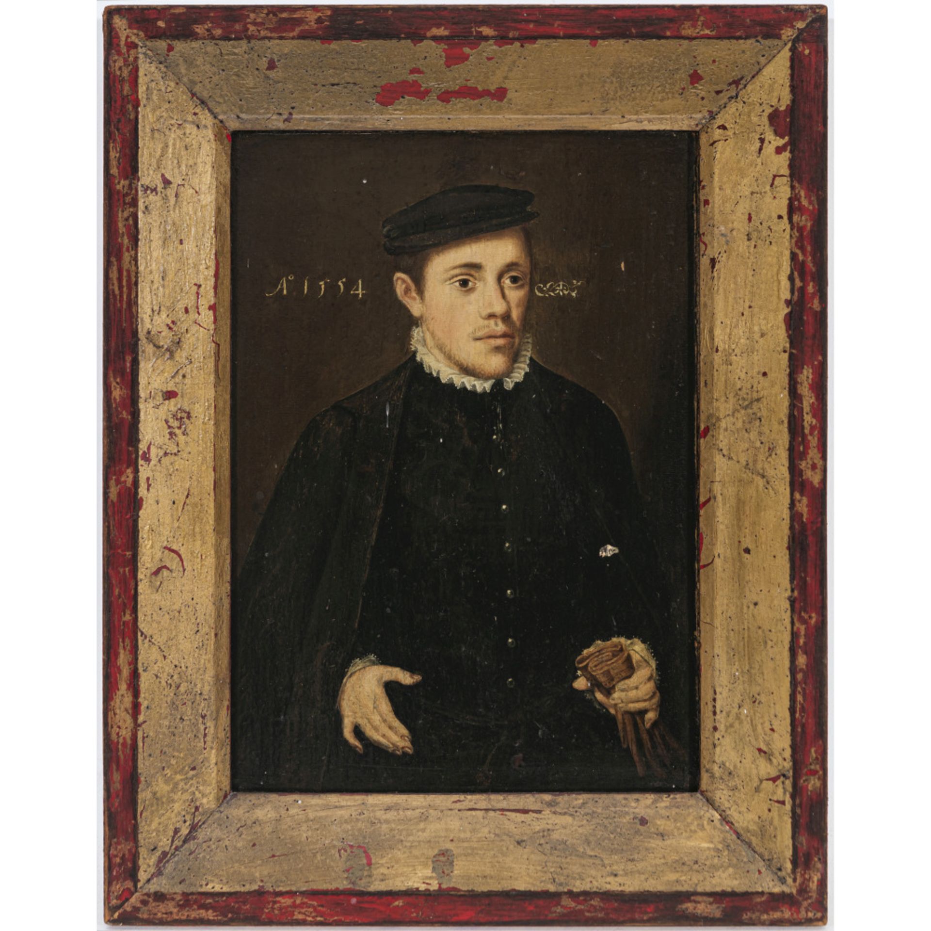 Flämisch (?) circa 1554 - Portrait of a young man - Image 2 of 3