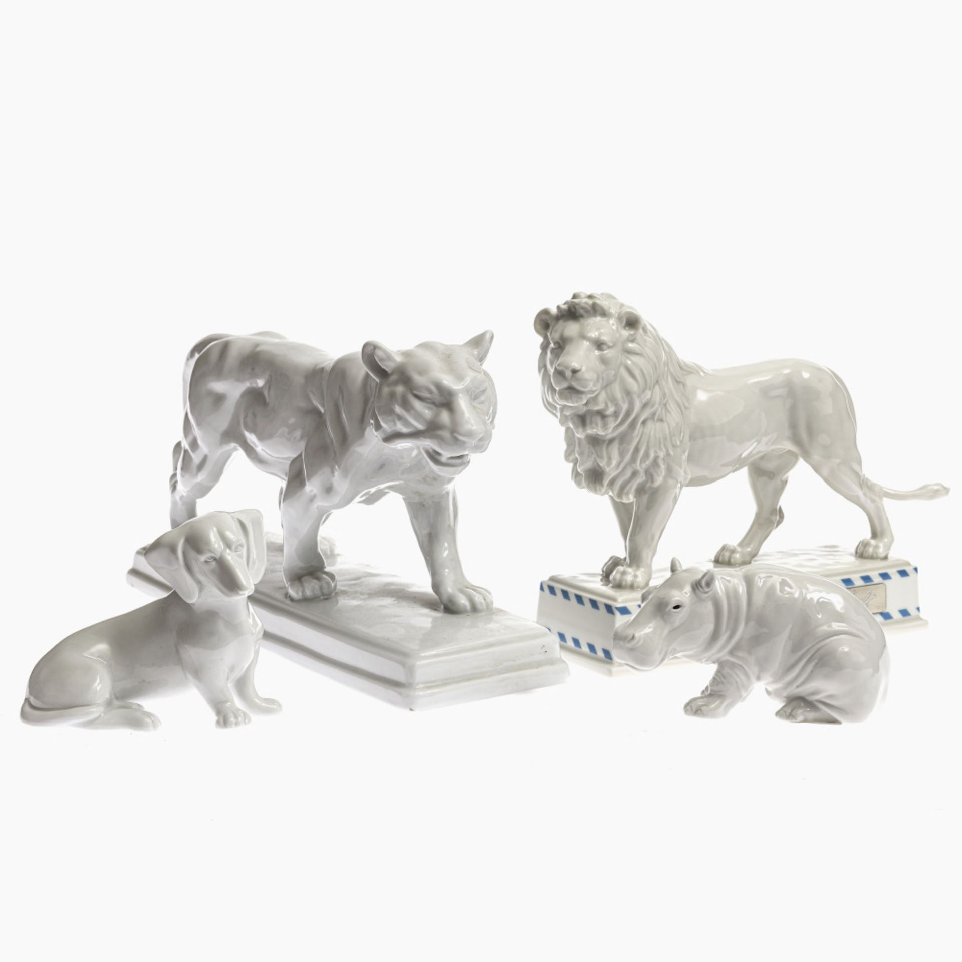 Four animal figures - Nymphenburg, Hutschenreuther and others