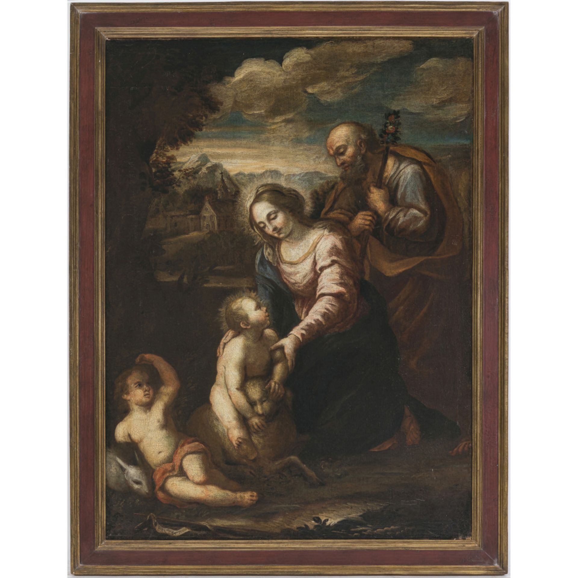 Italien 17th century - Holy Family with John the Baptist as a boy - Image 2 of 2